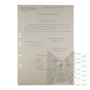 II RP - Odpis Zaświadczenia o Ukończeniu I-go Roku Studiów na Uniwersyteckim Kursie Wakacyjnym w Mysłowicach.