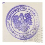 II RP - Zaświadczenie o Wykonywaniu Zawodu Nauczyciela Wystawione dla Włodzimierza Downara. Powiat Wilejski.