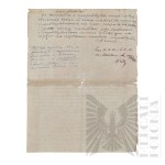 II RP - Dokument List Stowarzyszenie Weteranów b. Armii Polskiej we Francji, Poznań, 1936 r.