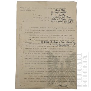 II RP - Statement by Franciszek Sobczak on Military Service Addressed to the Association of Polish Legionaries.