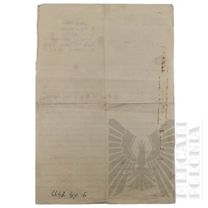 II RP - Statement by Franciszek Sobczak on Military Service Addressed to the Association of Polish Legionaries.