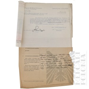 II RP - Medical Statement with Other Documents of Capt. Pilot Antoni Misejuk Victim of the Katyn Massacre.