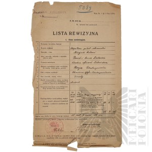 II RP - Review List of Capt. Pilot Antoni Misejuk Victim of the Katyn Massacre.