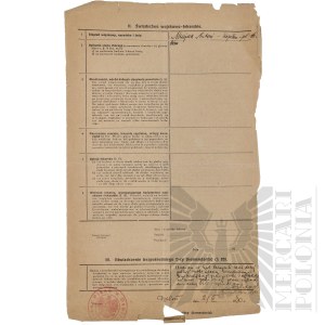 II RP - Review List of Capt. Pilot Antoni Misejuk Victim of the Katyn Massacre.