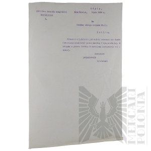 II RP - Projekt Pisma Powiatowej Komendy Uzupełnień w Krzemieńcu do Dowódcy Okręgu Korpusu nr II.
