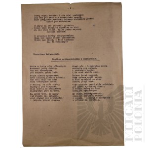 II RP - A typescript of Poems by Boguslaw Szul entitled. 