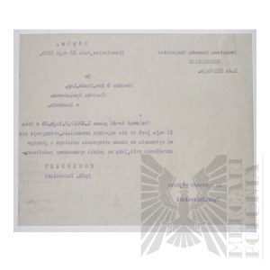 II RP - Certificate of Service of Stanislaw Siwek. 1st Infantry Regiment of the 1st Brigade of the Legions. Polish Posiłkowy Corps. The document bears the Seal of the Central Military Archives - Krzemieniec.