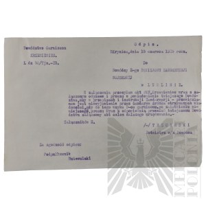 II RP - 2 Odpisy Tajnego Pisma Dow. Gar. W Krzemieńcu do Dowódcy 2 - go Dywizjonu Żandarmerii Wojskowej.