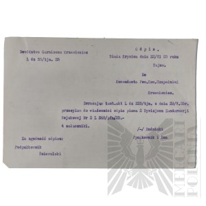 II RP - 2 Odpisy Tajnego Pisma Dow. Gar. W Krzemieńcu do Komendanta P.K.U. w Krzemieńcu.
