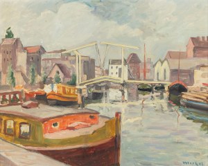 George (Georges) Merkel (1884-1976), The drawbridge in Amsterdam