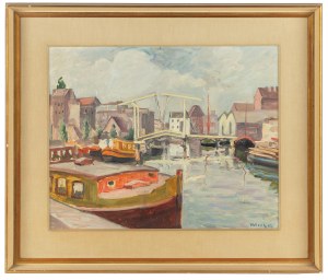 George (Georges) Merkel (1884-1976), The drawbridge in Amsterdam