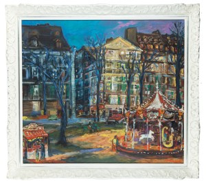 Jan Szancenbach (1928 Kraków - 1998 there), Le carrousel, from the Montmartre series, 1992.