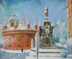 Jan Rubczak (1884 Stanislawow - 1942 Auschwitz), View of the Barbican in Cracow