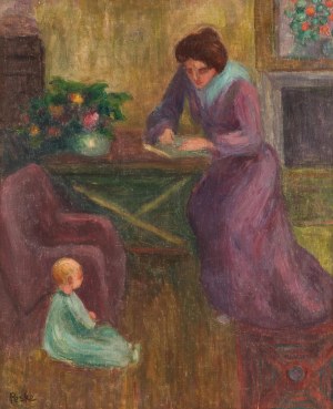 Jean Peské (1870 Golta/Ukraine-1949 Le Mans), Children's Reading (Letter)