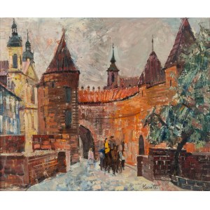 Franciszek Kmita (1926-2013), Widok na Barbakan w Krakowie, 1972 r.