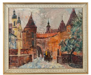 Franciszek Kmita (1926-2013), View of the Barbican in Krakow, 1972.