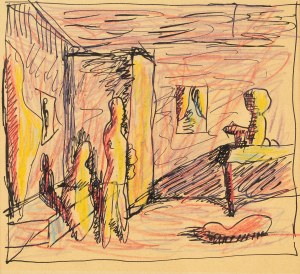 Piotr Potworowski (1898 Warsaw-1962 there), Sketch - interior