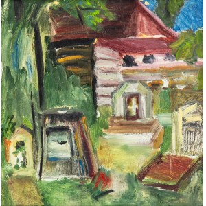 Juliusz Studnicki (1906 Kniażyce - 1978 Warszawa), Motyw z architekturą drewnianą