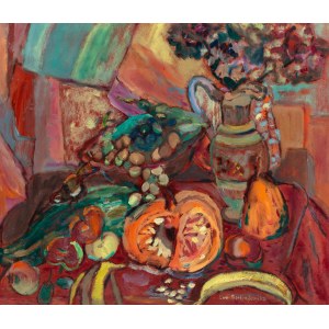 Ewa Przebindowska (1940 Toruń - 2024 Kraków), Martwa natura z dynią, 2000 r.