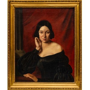 Att. Piotr Le Brun, Portret kobiety w czarnej sukni, XIX wiek