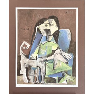 Pablo Picasso ( 1881-1973) z serii :Femme avec un chien ( Kobieta z pieskiem) 1962