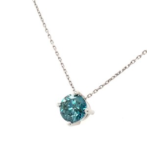 GOLD CHOKER WITH BLUE DIAMOND - PND20409