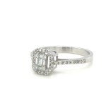 WHITE GOLD RING - 2.60 GR WITH DIAMONDS - DH-R1020