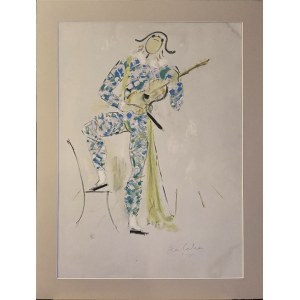Jean COCTEAU (1889-1963) Arlequin a la Guitare 1954