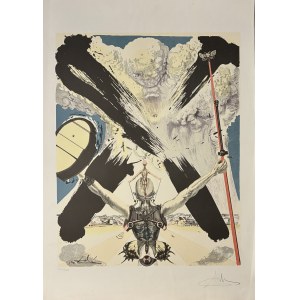 Salvador Dali (1904-1989), Metamorfoza Don Kichota (Métamorphose de Don Quichotte) z cyklu Don Quijote de la Mancha, 1957