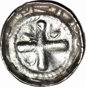 Cross denarius 11th century, cross with balls/cross, beautiful
