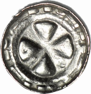Cross denarius 11th century, cross with balls/cross, beautiful