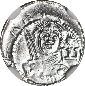 RR-, Ladislaus II the Exile 1138-1146, Denarius, prince and bishop, letter E