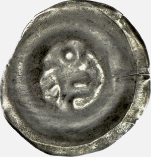 R-, Lower Silesia, Obol or wide Brakteat reduced, 2nd half of 13th century, Key with two feathers to the right