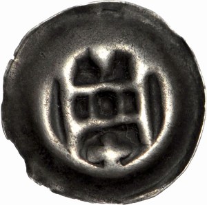 Teutonic Order, brakteat ca. 1327-1338, Gate with three shooting galleries