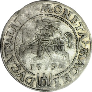 RR-, Sigismund II Augustus, Lithuanian foot portrait penny 1559, Vilnius