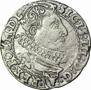 RR-, Sigismund III Vasa, Sixpence 1627, Cracow, pierced R(O)G on REG in legend
