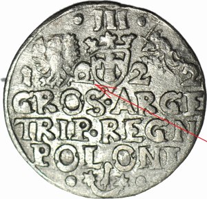 RR-, Sigismund III Vasa, Trojak Kraków 1222/1622, punctuation of date