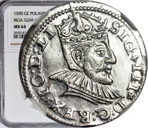 Sigismund III Vasa, Trojak 1590 Riga, minted