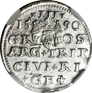 Sigismund III Vasa, Trojak 1590 Riga, minted