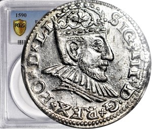 Sigismund III Vasa, Trojak 1590 Riga, minted