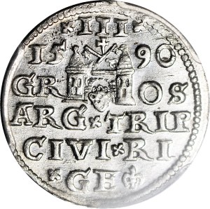 Sigismund III Vasa, Trojak 1590 Riga, minted