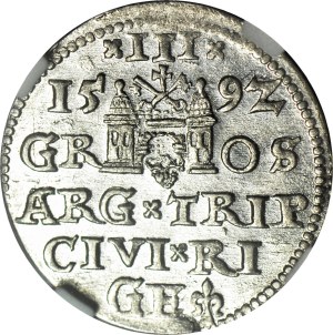 Sigismund III Vasa, Trojak Riga 1592, minted