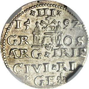 Sigismund III Vasa, Trojak Riga 1592, minted