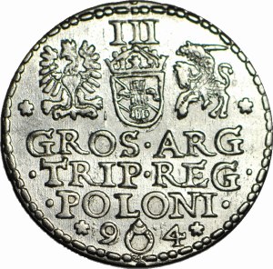 RR-, Sigismund III Vasa, Troika 1594 Malbork, ring splits the date