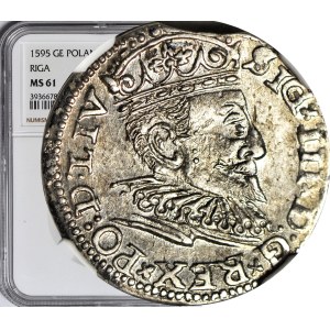 Zygmunt III Waza, Trojak Ryga 1595, menniczy