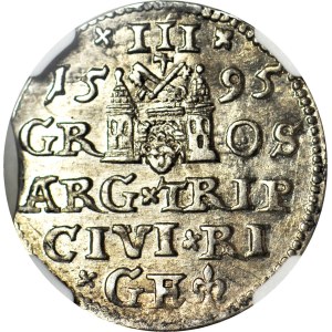 Zygmunt III Waza, Trojak Ryga 1595, menniczy