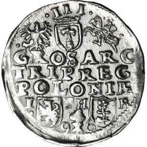 RR-, Zygmunt III Waza, Trojak 1596, Poznań, ROZETA