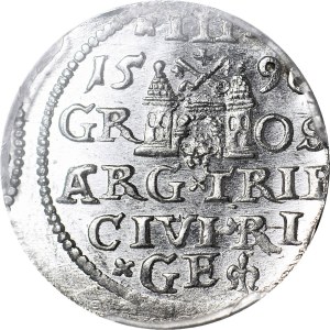 Sigismund III Vasa, Trojak Riga 1596, minted
