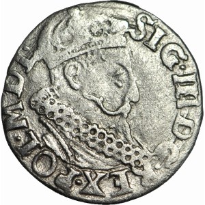 RR-, Zygmunt III Waza, Trojak 1621, Kraków, przebitka PONONI na POLONI