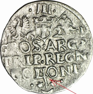 RR-, Sigismund III Vasa, Trojak 1621, Krakow, PONONI overdrawn on POLONI